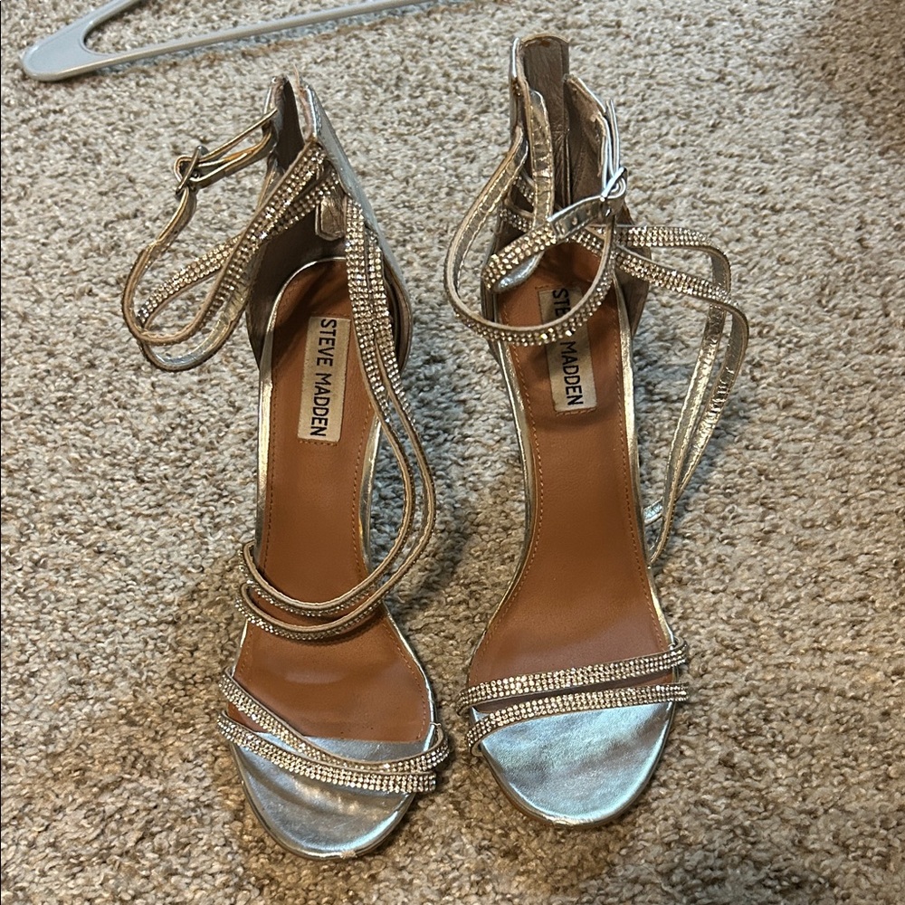 Steve Madden Metallic Strappy Heels